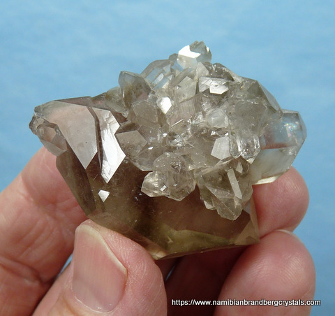 Spectacular, two-sided group of light smoky quartz crystals