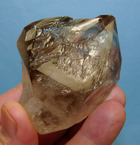 Smoky quartz crystal with fascinating facets