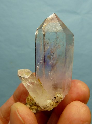 Faint amethyst coloured quartz crystal group - Brandberg