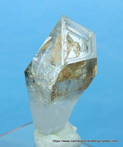 Gemmy crystal with perfect termination and crystal inclusion