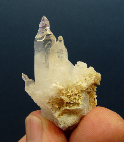 Fancy quartz crystals on matrix