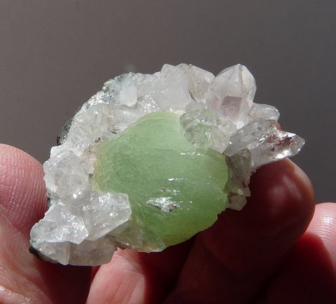 Stunning Cluster of Quartz, Prehnite, Calcite and Analcime Crystals