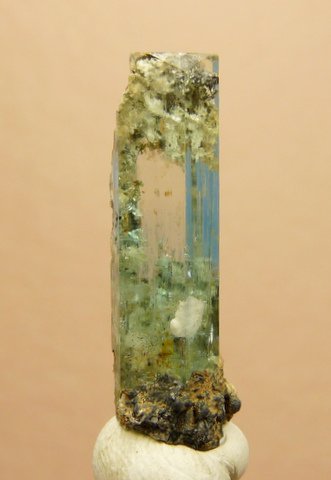 Gemmy aquamarine crystal with inclusions and attachments Gemmy aquamarine crystal with inclusions and attachments
