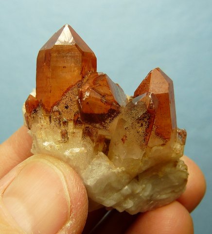 Exceptionally coloured phantom quartz crystal - Orange River