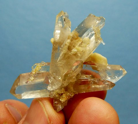 Twinned Double Terminated Quartz Crystals with feldspar and Dolomite,