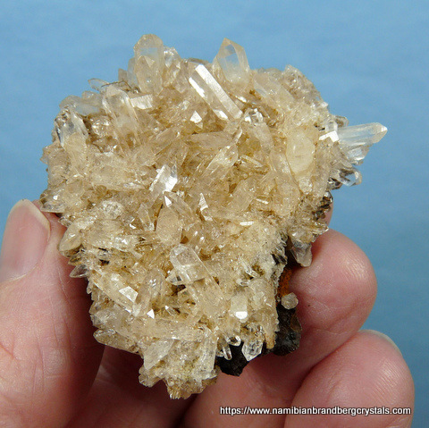 Quartz crystal cluster with goethite, mined by ourselves