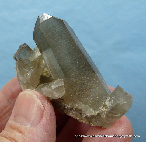 Smoky quartz crystal with a most unusual termination facet