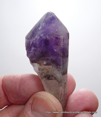 Double terminated amethyst quartz crystal