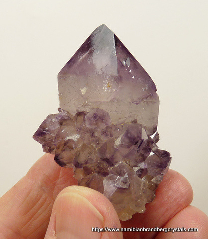 Amethyst cactus quartz crystal with beautiful termination