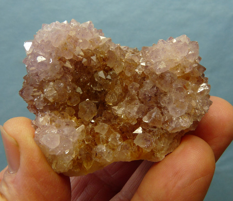 Cactus quartz specimen with light amethyst and citrine