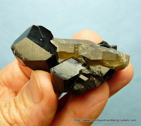 Interesting smoky quartz and schorl crystal group