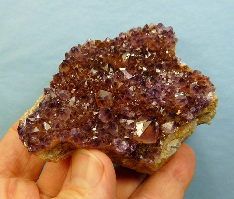 Drusy amethyst quartz crystals on matrix