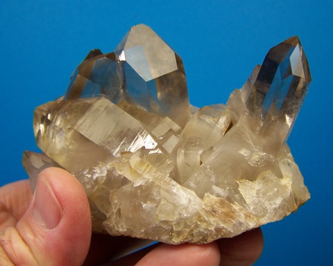 Beautiful group of light smoky quartz crystals