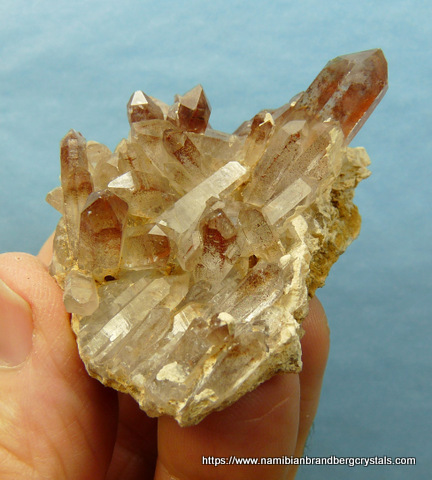 Phantom quartz crystals on matrix