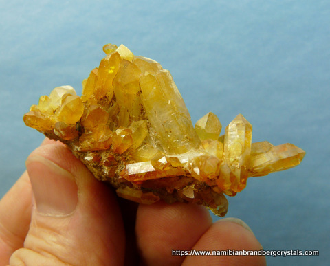 Quartz crystals with iron oxide, two-sided specimen