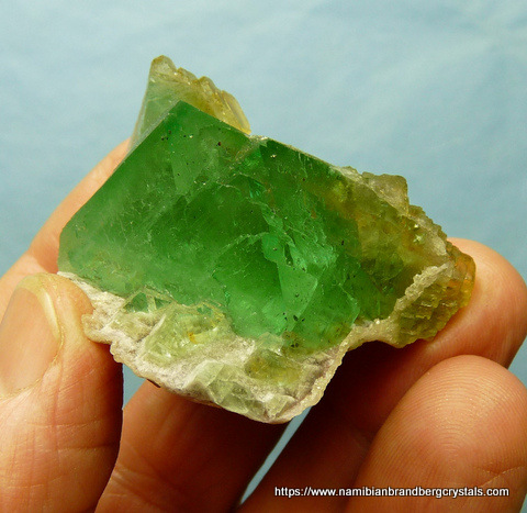 Lovely green and yellow fluorite crystals on (?)chalcedony