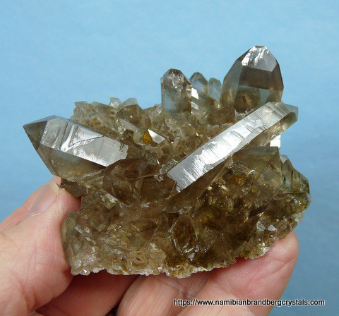 Smoky quartz crystals with epidote inclusions, stunning specimen