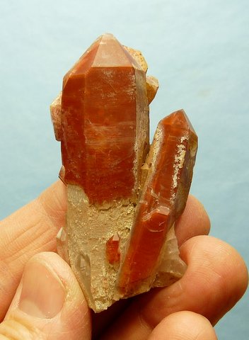 Orangy quartz crystal group