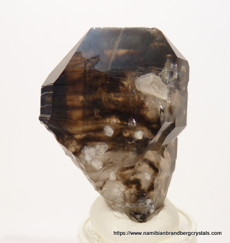 Smoky quartz crystal with large female termination and lovely colouring