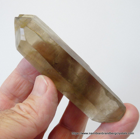 Double terminated smoky quartz crystal