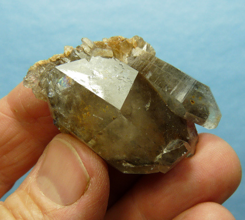 Smoky quartz crystal group